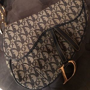 Authentic Monogram Dior Saddle bag